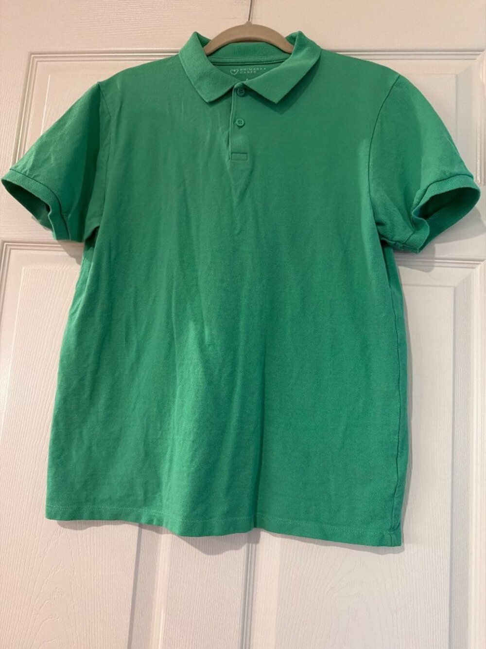 Green Polo Shirt By Primark Cares Large Size Cotton Short Sleeve Casual Wear